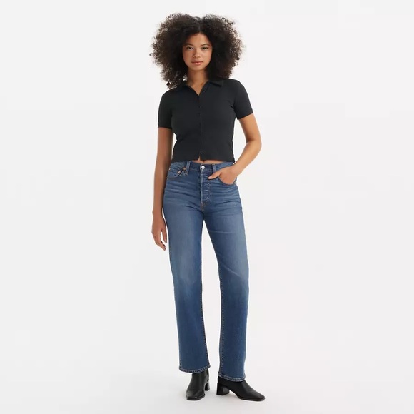 Levi’s Ribcage High Rise Straight Full-Length Jeans - Picture 1 of 14